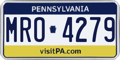 PA license plate MRO4279