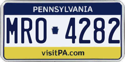 PA license plate MRO4282