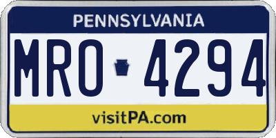 PA license plate MRO4294