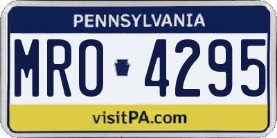 PA license plate MRO4295