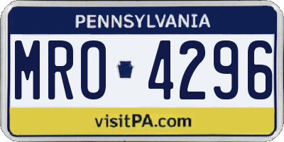 PA license plate MRO4296