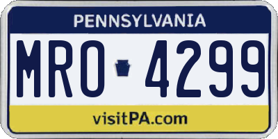 PA license plate MRO4299