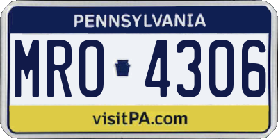 PA license plate MRO4306