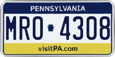 PA license plate MRO4308