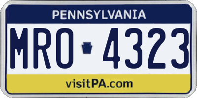 PA license plate MRO4323