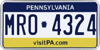PA license plate MRO4324
