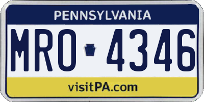 PA license plate MRO4346