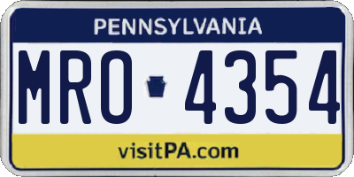 PA license plate MRO4354