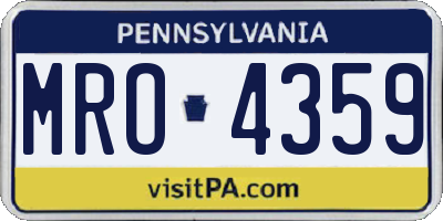 PA license plate MRO4359