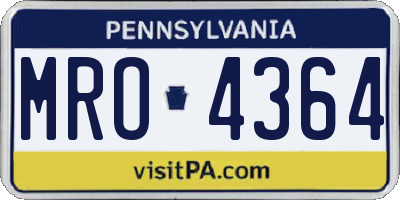 PA license plate MRO4364