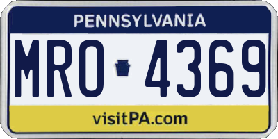 PA license plate MRO4369