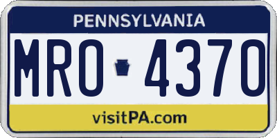 PA license plate MRO4370