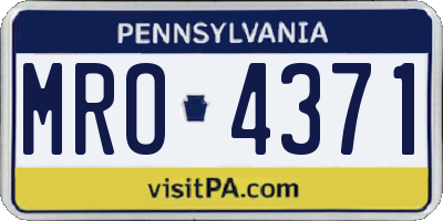 PA license plate MRO4371