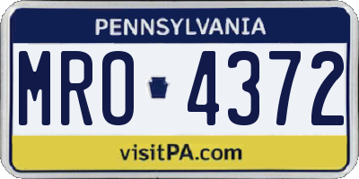 PA license plate MRO4372