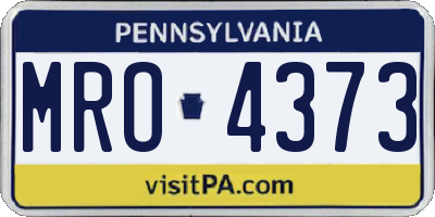 PA license plate MRO4373