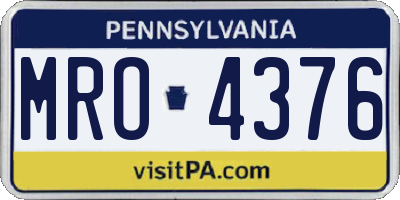 PA license plate MRO4376