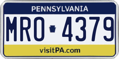 PA license plate MRO4379