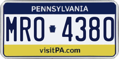 PA license plate MRO4380