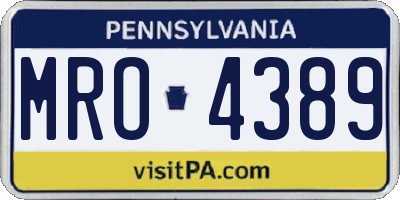 PA license plate MRO4389