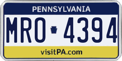 PA license plate MRO4394