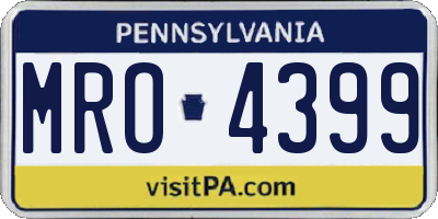 PA license plate MRO4399