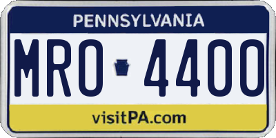 PA license plate MRO4400