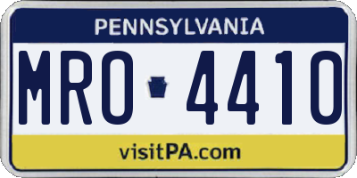 PA license plate MRO4410