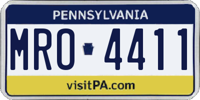 PA license plate MRO4411