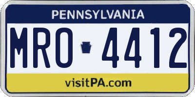 PA license plate MRO4412