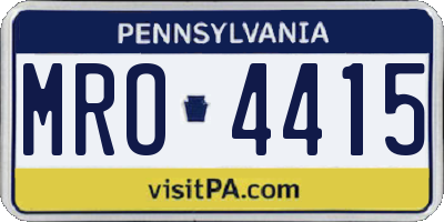 PA license plate MRO4415
