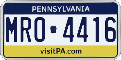 PA license plate MRO4416