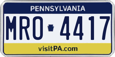 PA license plate MRO4417