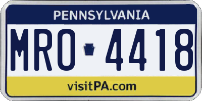 PA license plate MRO4418
