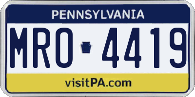 PA license plate MRO4419