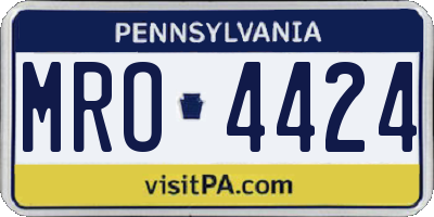 PA license plate MRO4424