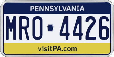 PA license plate MRO4426
