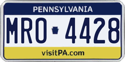 PA license plate MRO4428
