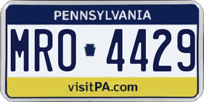 PA license plate MRO4429