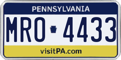 PA license plate MRO4433