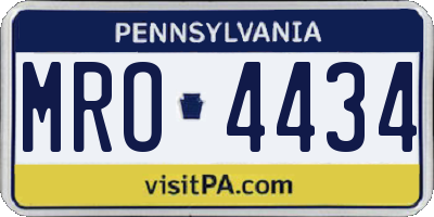 PA license plate MRO4434