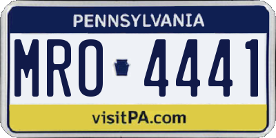 PA license plate MRO4441