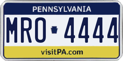 PA license plate MRO4444