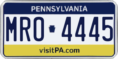 PA license plate MRO4445