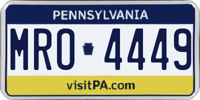 PA license plate MRO4449