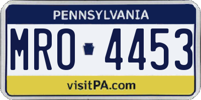 PA license plate MRO4453