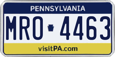 PA license plate MRO4463