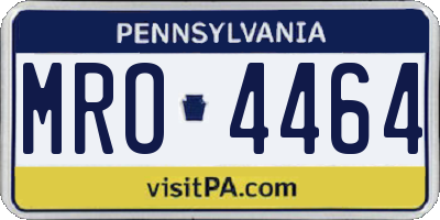 PA license plate MRO4464