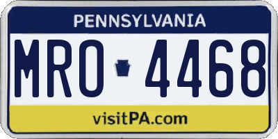 PA license plate MRO4468