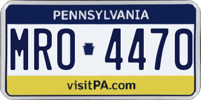 PA license plate MRO4470