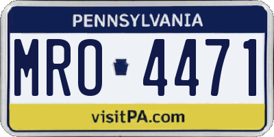 PA license plate MRO4471